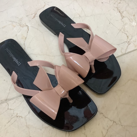 Women's Jeffrey Campbell Sugary Flip Flop Sandals Pink Bow SIze 9 - Picture 3 of 9